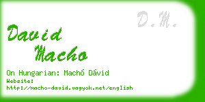 david macho business card