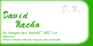 david macho business card